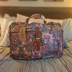Multi colored cloth lab top briefcase